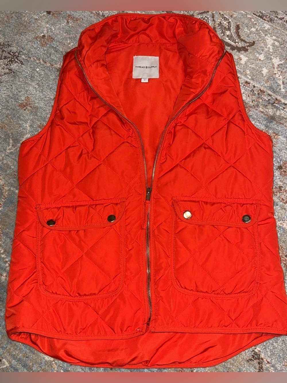 Thread & Supply Quilted Vest in Vibrant Red